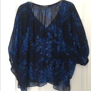 Express Blue Floral blouse